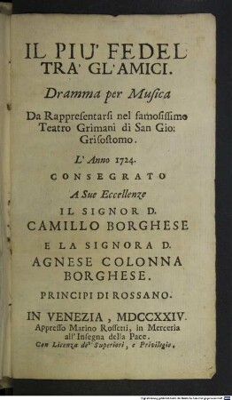 Il più fedel tra' gl'amici