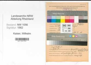 Entnazifizierung Wilhelm Kaiser , geb. 07.05.1892 (Angestellter)