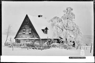 Blick auf Haus in Georgenfeld mit Schnee
