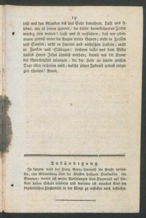 Ankündigung