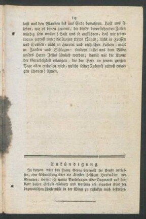 Ankündigung
