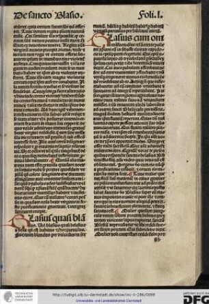 Blasius quasi blandus vel Blasius quasi belasius a bella quod est habitus...