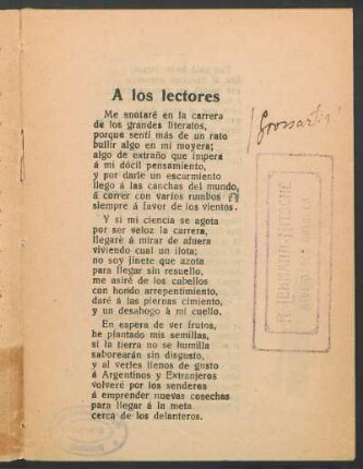 A los lectores