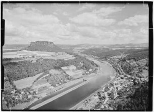 Festung Königstein Blick nach Lilienstein und Elbtal
