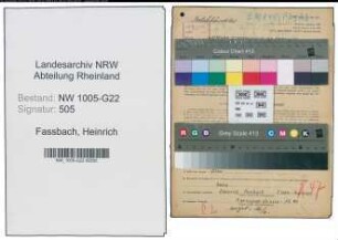 Entnazifizierung Heinrich Fassbach , geb. 14.03.1904 (Kaufmann)