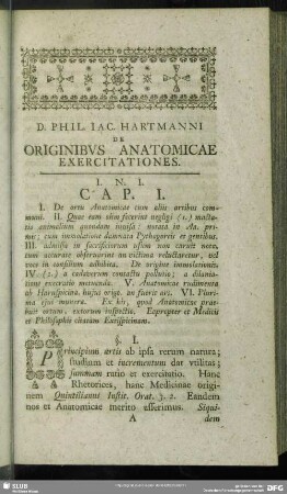 De Originibus Anatomicae Exercitationes