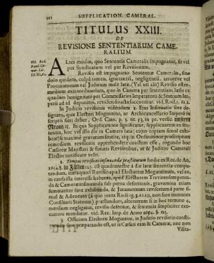 Titulus XXIII. De Revisione Sententiarum Cameralium.