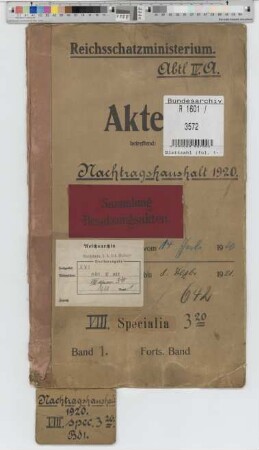 Nachtragshaushalt. 1920