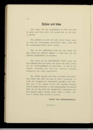Dichter und leben