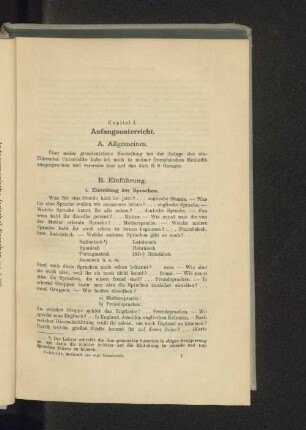 Kapitel I. Anfangsunterricht.