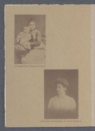 Friederike Clara Kanold; Johanna Ernestine Louise Kanold