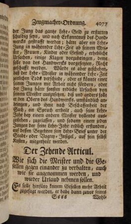 4077-4090, Der Zehende Articul. - Der Drey und Zwanzigste Articul.