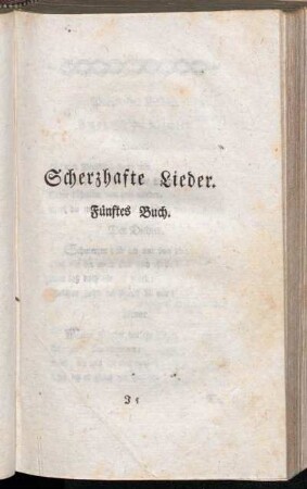 Scherzhafte Lieder. Fünftes Buch.
