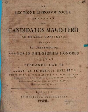 De Lectione Librorvm Docta