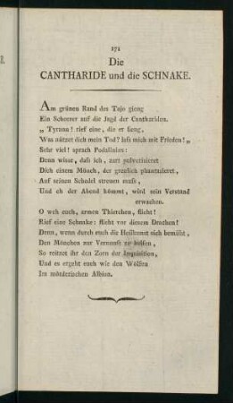 171-198, Die Cantharide und die Schnake - Gessner