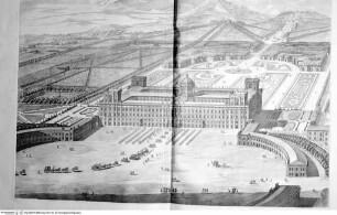 Dichiarazione dei disegni del Reale Palazzo di Caserta ..., Tav. XIII: Ansicht in Vogelperspektive von Süden