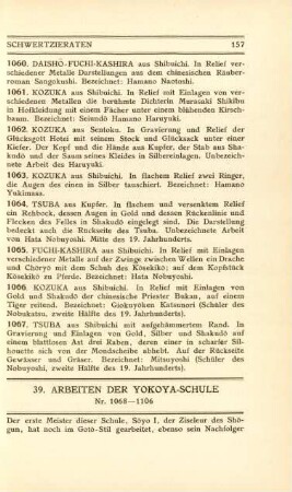 39. Arbeiten der Yokoya-Schule. Nr. 1068-1106