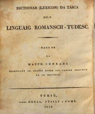 Taschenwörterbuch der Romanisch-Deutschen Sprache