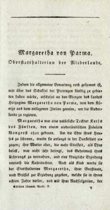Margaretha von Parma, Oberstatthalterinn der Niederlande