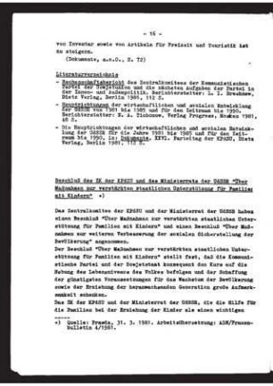 Beschluß des ZK der KPdSU und des Ministerrates der UdSSR "Über Maßnahmen zur verstärkten staatlichen Unterstützung für Familien mit Kindern"