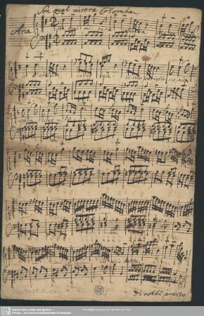 Cleofide. Excerpts. Arr - Mus.2477-F-124 : V, cemb