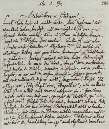 Brief an Johann Franz Emanuel August Heinrich von Bodman