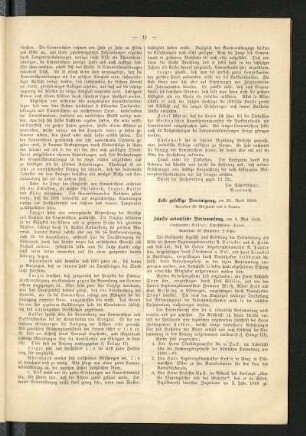 Fünfte ordentliche Versammlung, am 5. Mai 1888