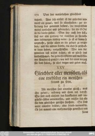 XXV Gleichheit aller menschen, als eine triebfeder ein menschenfreund zu seyn.