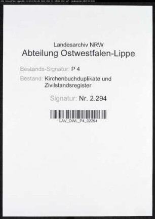 Kirchenbuchduplikat der evangelischen Gemeinde Herscheid (GHT 1865). (Gemeinde: Herscheid, evangelische Gemeinde)