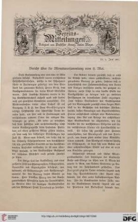 Vereinsmitteilungen Nr. 9 (Juni 1887)