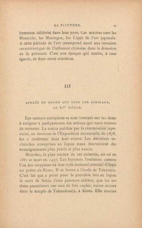 III. Apogée du grand art sous les Ashikaga. - Le XVe siècle