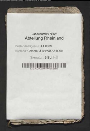Rezepissebuch des Justizhofes (Journal über ausgeliehene und remittierte Akten), geführt von dem Greffier der Kanzlei