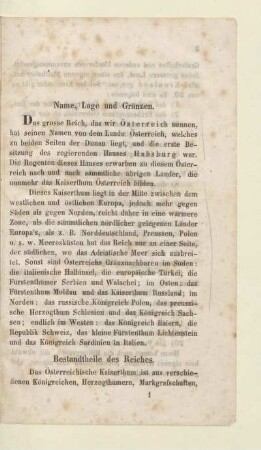 Bestandtheile des Reiches