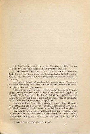 Ueber die physiologischen Wirkungen des Methylenchlorid