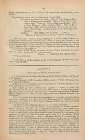 Appendix No. 7. Protocol signed at Madrid, March 11, 1877