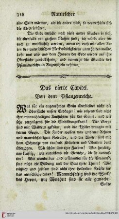Das vierte Kapitel: Von dem Pflanzenreiche