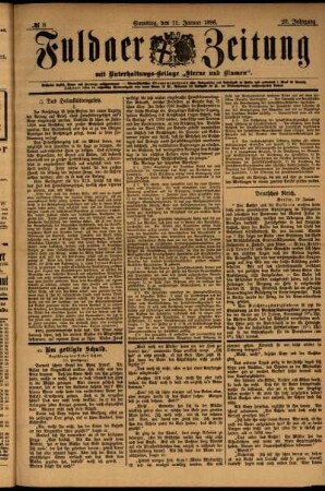 Ausgabe vom Samstag, den 11. Januar 1896.