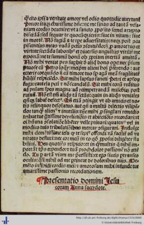 Presentatio domini Jesu coram Anna sacerdote.