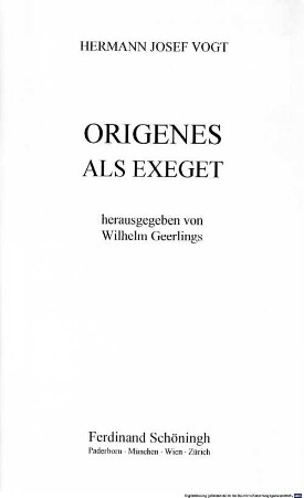Origenes als Exeget