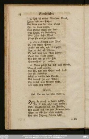 XVIII. Mel. Wer nur den lieben Gott [et]c.