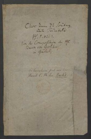 Herr höre meine Worte; Coro, orch, bc; a-Moll; BR-CPEB Fp 29