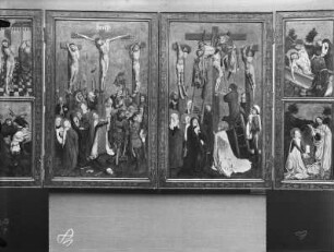 Barbara-Altar — Passionsszenen — Kreuzigung und Kreuzabnahme