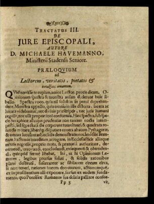 Praeloquium ad Lectorem, veritatis, pietatis [et] eutaxias amantem.