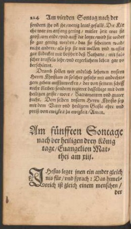 Am fünfften Sontag nach der heiligen drey König tage ....