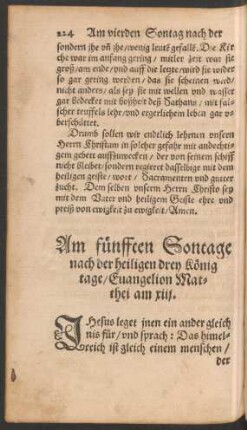 Am fünfften Sontag nach der heiligen drey König tage ....