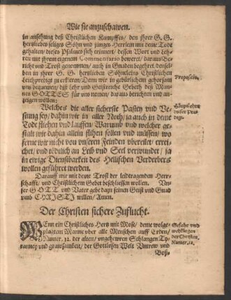 Der Christen sichere Zuflucht.