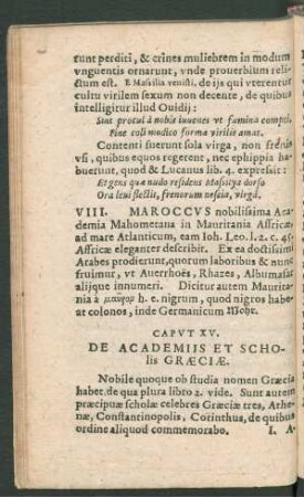Caput XV. De Academiis Et Scholis Graeciae.
