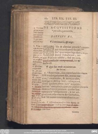 De Acquisitione per adrogationem. Titulus XI.