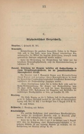 Alphabetisches Verzeichniß