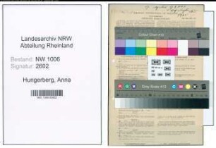 Entnazifizierung Anna Hungerberg , geb. 30.03.1882 (Lehrerin)